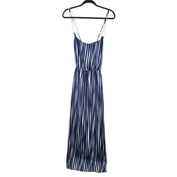 Banana Republic Cross-Back Patio Dress Size 16 Blue Striped NEW - Picture 4 of 8